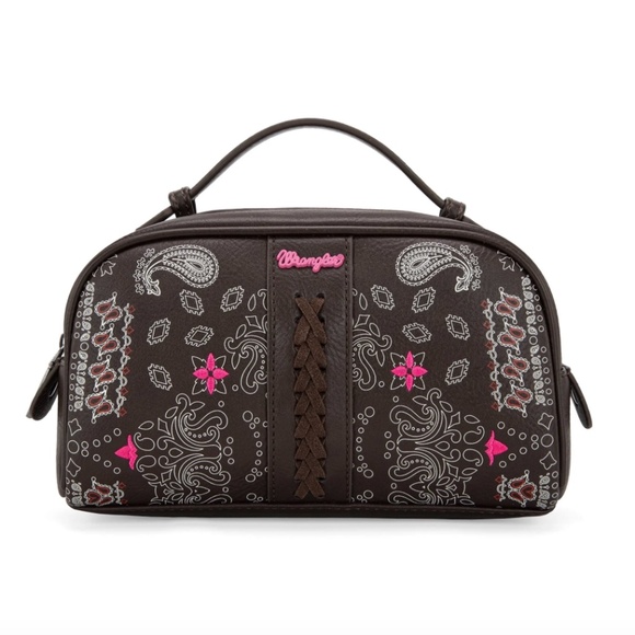 Wrangler Makeup Pouch Cosmetic Bag Western Paisley Bandana Print - Picture 1 of 4
